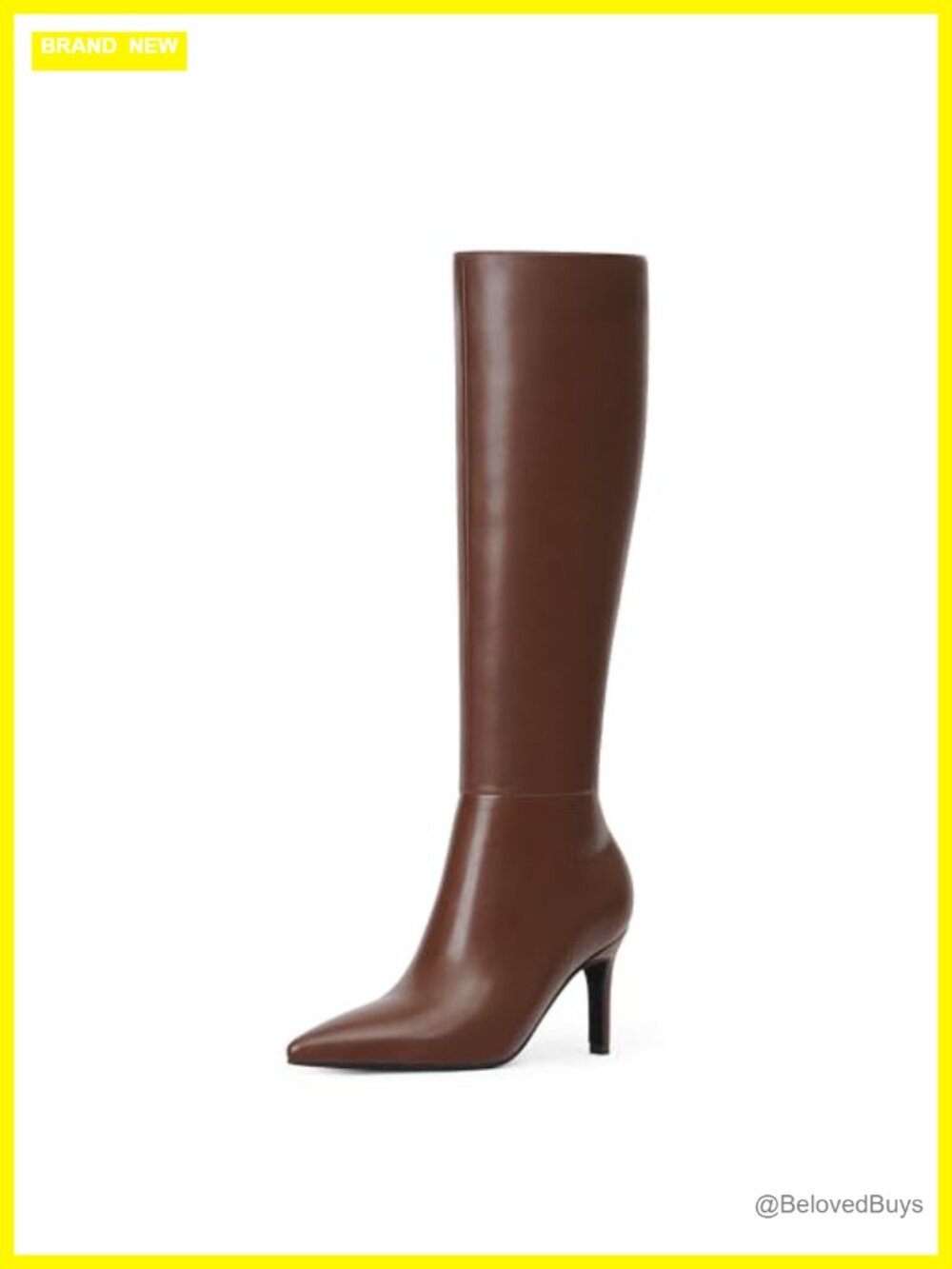 Knee High Boots Women Pointed Toe Stiletto Heel Tall Boots Faux Leather